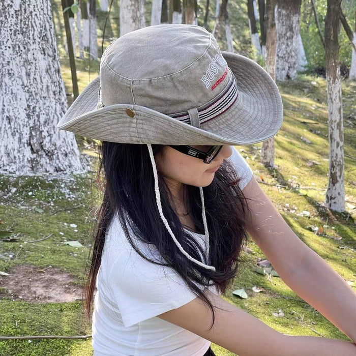 Wholesale High-end fisherman hat washed hat Korean style cool foldable outdoor travel mountaineering fishing sun hat men and women basin hat