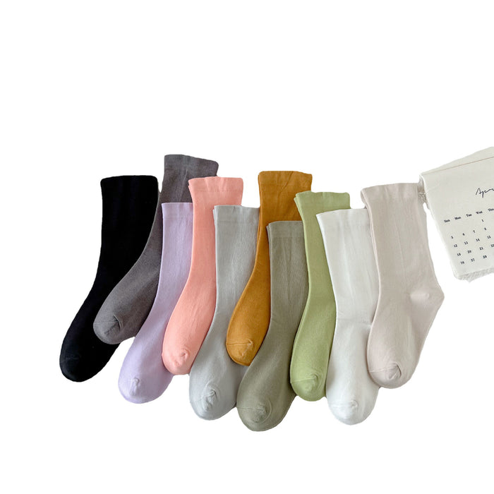 Wholesale White pile socks, mid tube socks, pure cotton, all cotton, elastic mouth socks, boneless long tube socks
