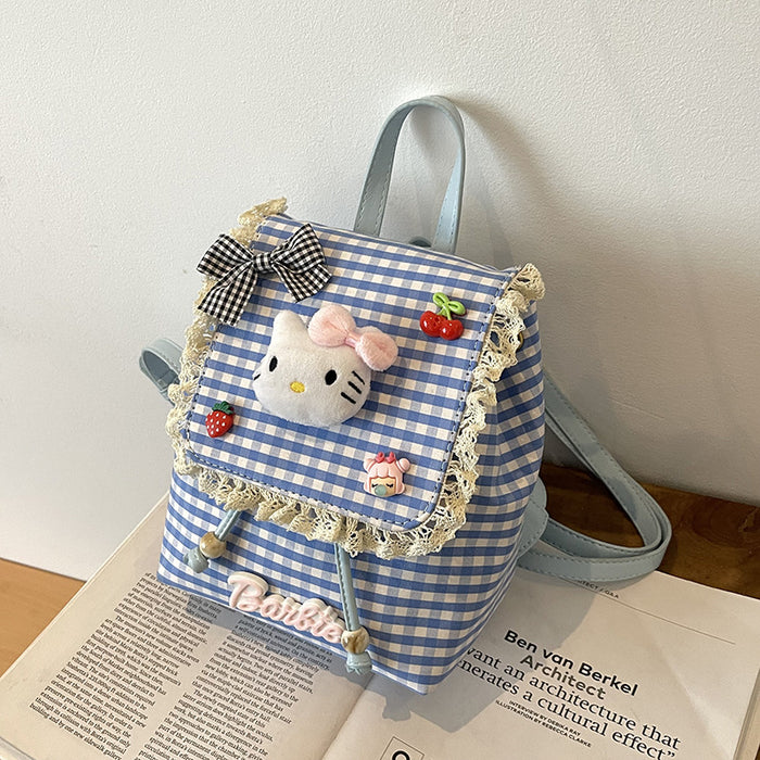 Wholesale Backpack plaid doll student backpack cute commuting backpack