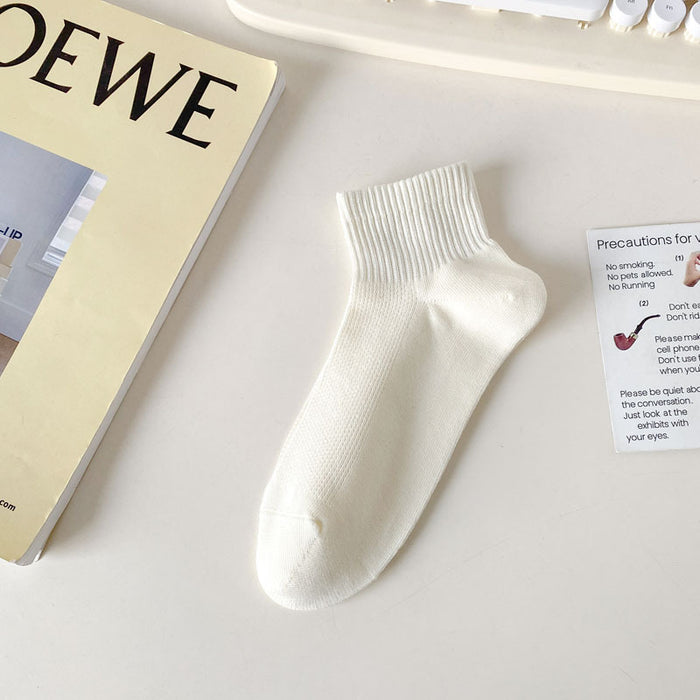 Wholesale Cotton new mesh breathable short tube socks, thin version, college style boat socks