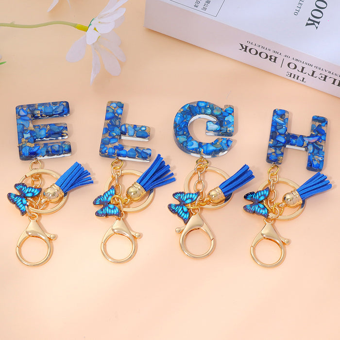 Wholesale Letter Keychain Tassel Butterfly Girl Bag Pendant
