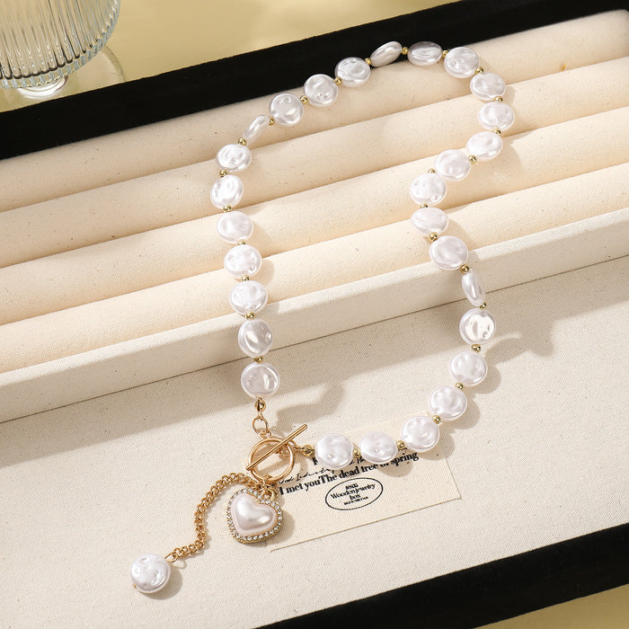 Wholesale Jewelry Simple Baroque Imitation Pearl Necklace Necklace Heart