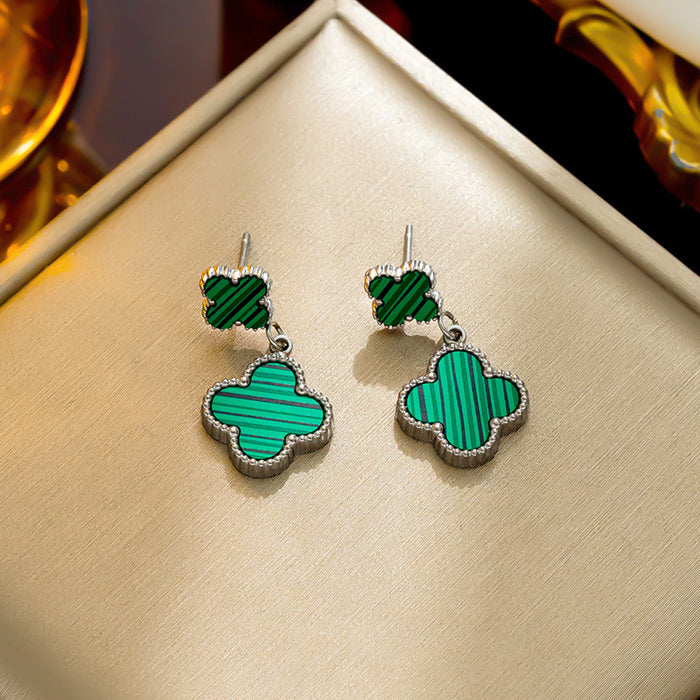 Wholesale Four Leaf Clover Stainless Steel Earrings JDC-ES-DiNai003