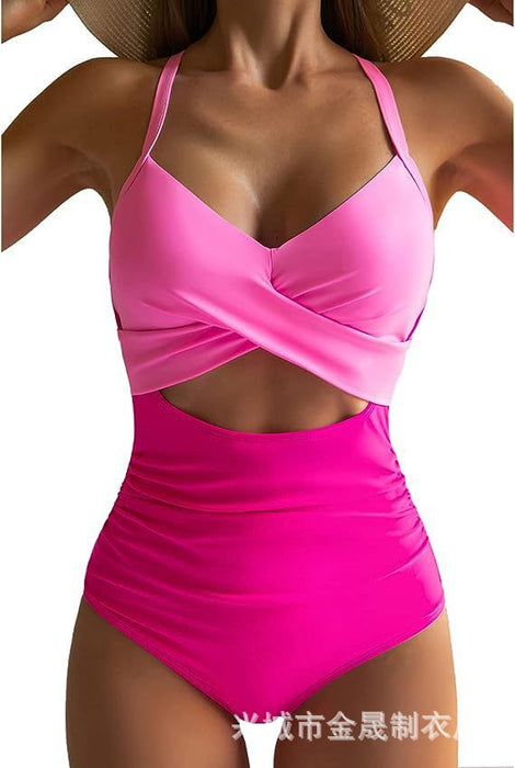 Wholesale Jumpsuit sexy women's swimsuit backless tight cross tie bikini