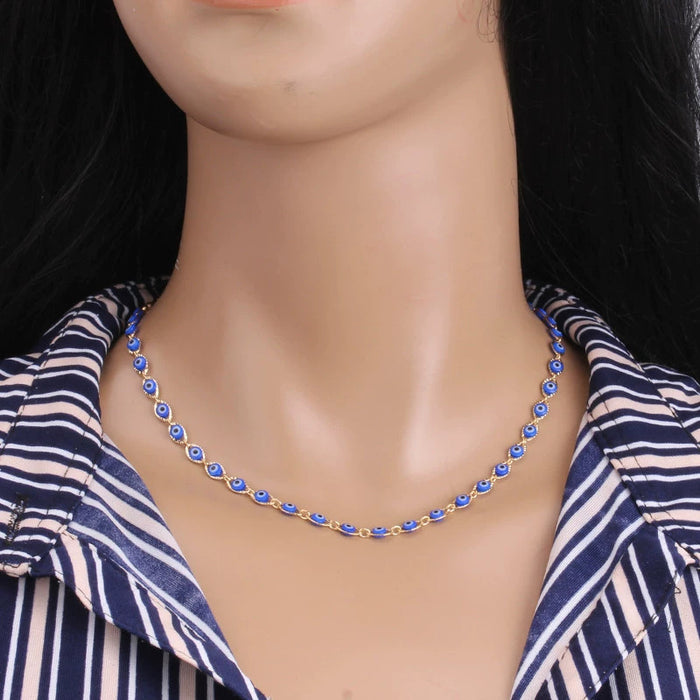 Wholesale Accessories Devil's Eye Necklace Fashion Light Luxury Niche Personality High End Neckland Stainless Chain Wholesale
