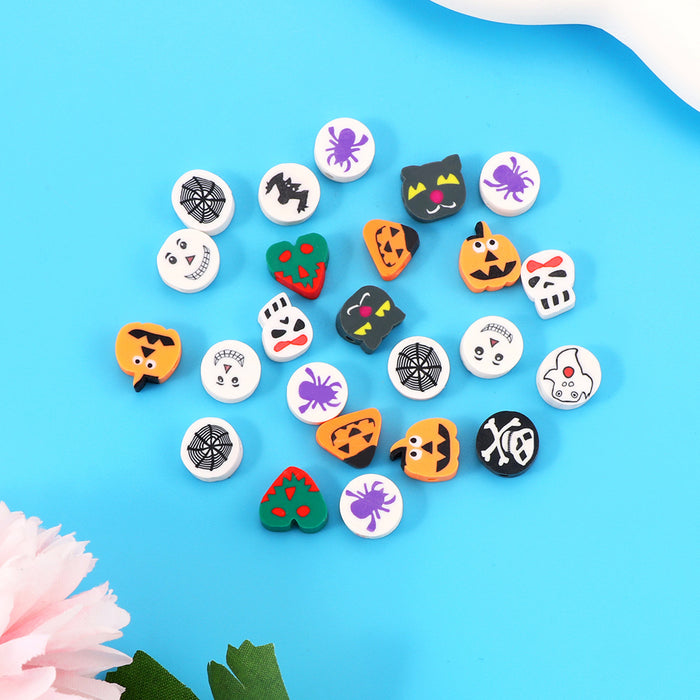 Wholesale 100PCS Polymer Clay Halloween Random Cartoon Series Loose Beads JDC-BDS-LiuXia016