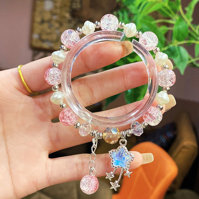 Wholesale Star Glass Bead Bracelet Chic Forest Sweet Theme Fashion Jewelry Accessory MOQ≥3