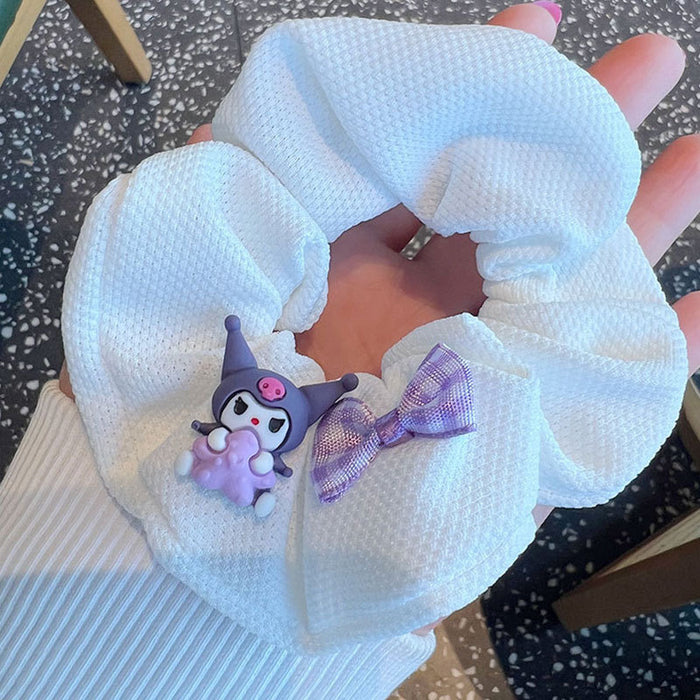 Wholesale Purple scrunchie,  cute cartoon hair tie