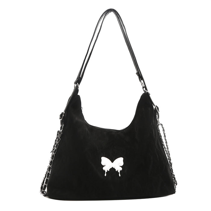 Wholesale Embroidered Butterfly PU Casual Soft Surface Large Capacity Crossbody Shoulder Bag JDC-SD-HZD045