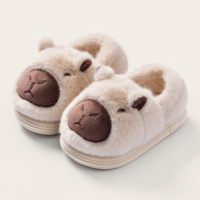 Wholesale Children' s cotton shoes winter boys and girls home indoor non-slip warm plush shoes children' s large children' s bag heel cotton slippers
