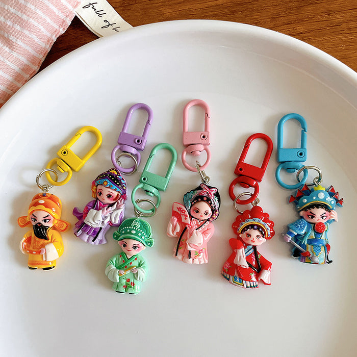 Wholesale Opera character keychain pendant, cute and personalized backpack hanging accessory with accessories