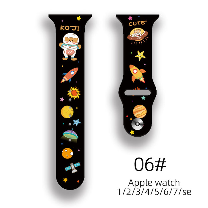 Wholesale Printed Silicone Watch Strap JDC-WD-NuoQi028