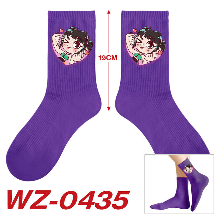 Wholesale Kpop Cute cartoon-themed printed colorful mid-calf socks