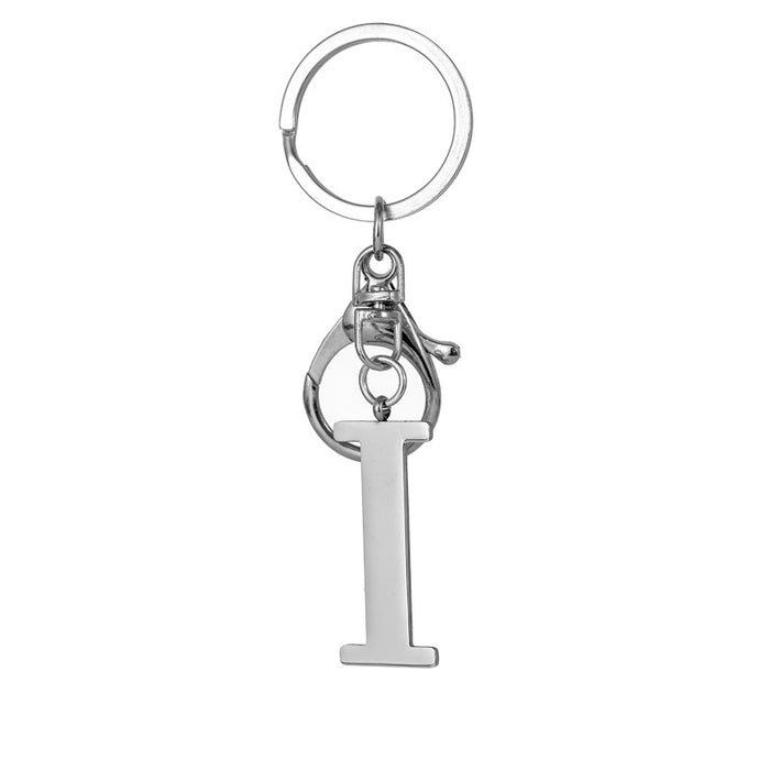 Wholesale Stainless Steel  Letter Key Chain Titanium Steel Keychain Initial Letter Modern Simple Backpack Pendant
