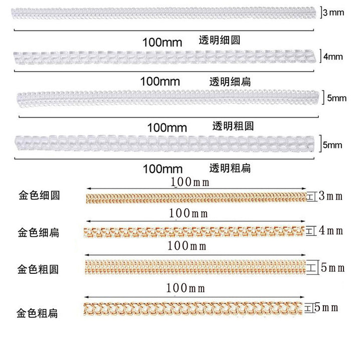 Wholesale Gold transparent plastic invisible ring size spring rope transparent ring adjuster