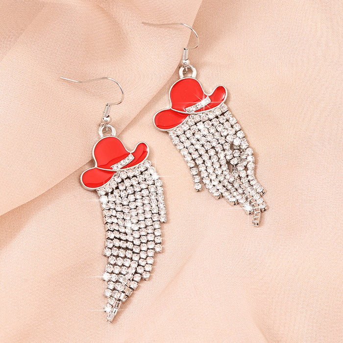Wholesale Western boots earrings diamond pendant earrings