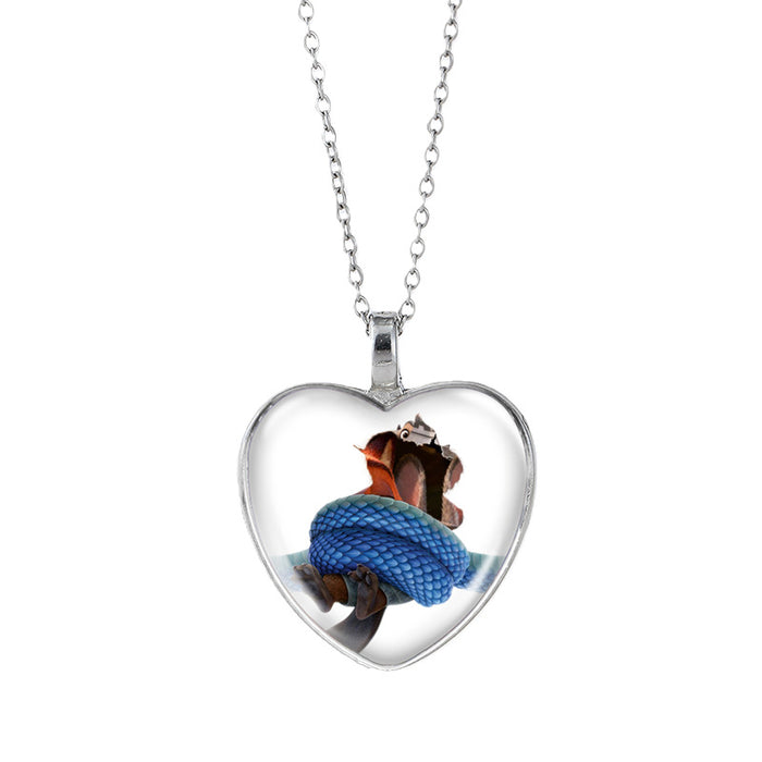 Wholesale Time Gem Heart Necklaces Pendant Sweater Chain Couple Gift