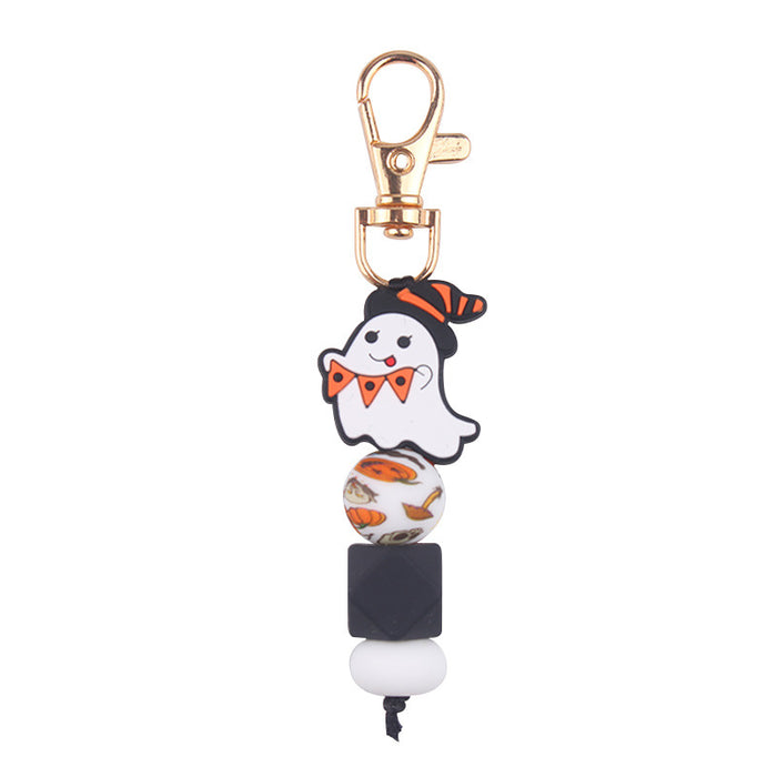 Wholesale Halloween Silicone Bead Keychain JDC-KC-GuangTian038