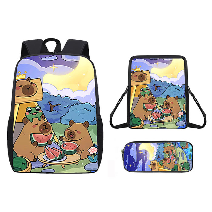 Wholesale Capybara Cute Cartoon Schoolbag  Students Large Capacity Backpack Rucksack