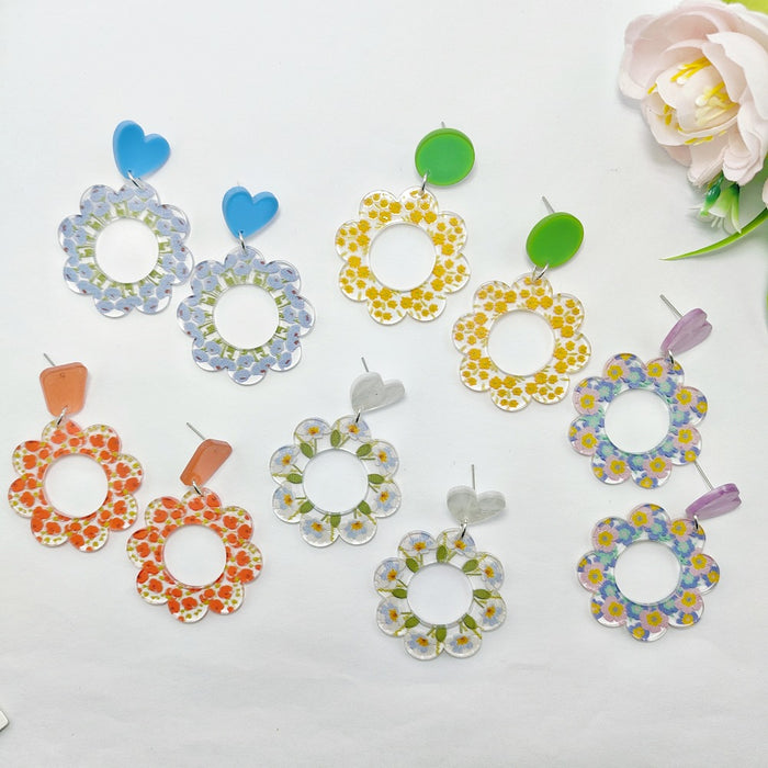 Wholesale Wreath Printed Acrylic Earrings JDC-ES-QiYu005