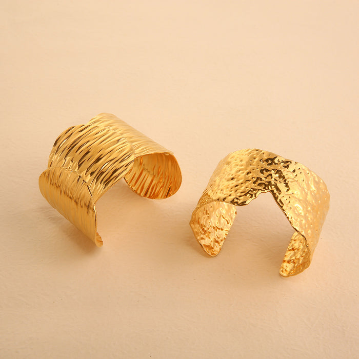 Wholesale Exaggerated New Product Irregular Wide Open Bracelet Stainless Steel Minimally Personalized Fashion Handpiece Wholesale