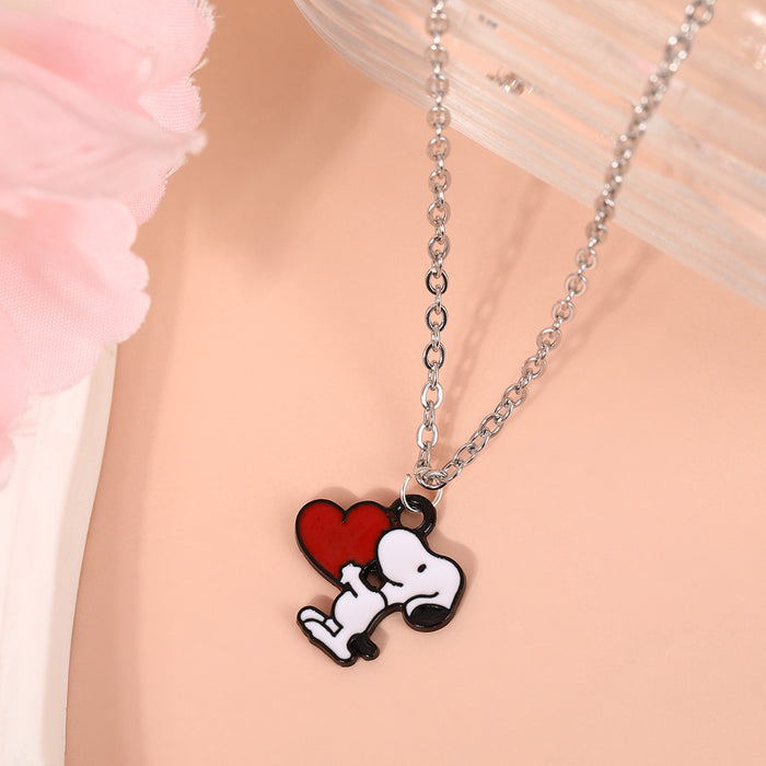 Wholesale Cute cartoon black and white couple necklaces