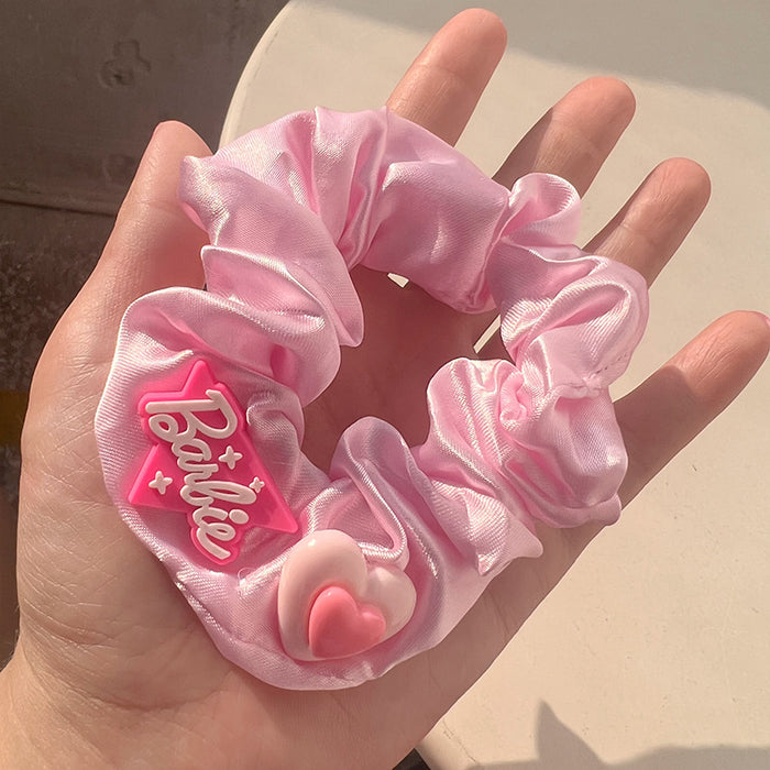 Wholesale Love Bow Pink Leather Large Intestine Hair Tie JDC-HS-Mangg001