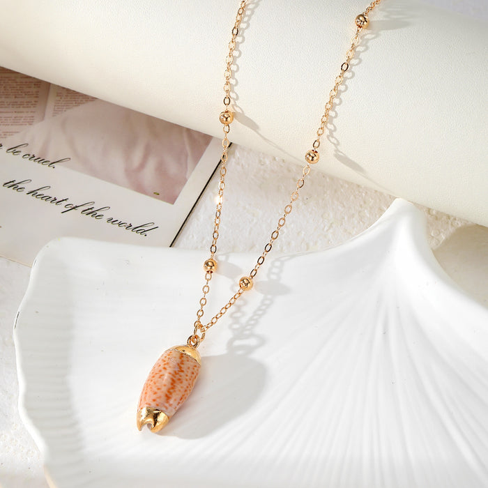 Wholesale Beach seashell gold-plated pendant seashell necklace