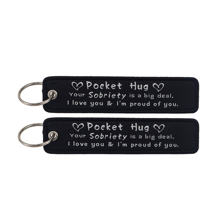 Wholesale Minimalist Quotations Weaving Mark Keychain Fabric Keychain Accessories
