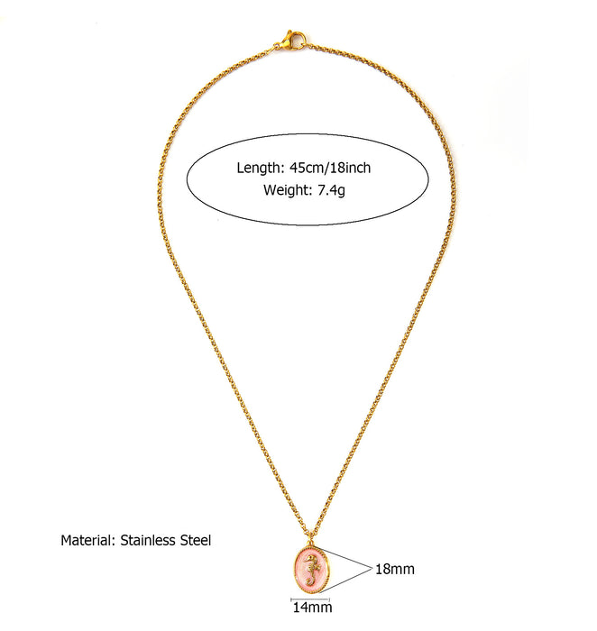 Wholesale Fashionable stainless steel ocean style necklace paired with pendant color preservation electroplating