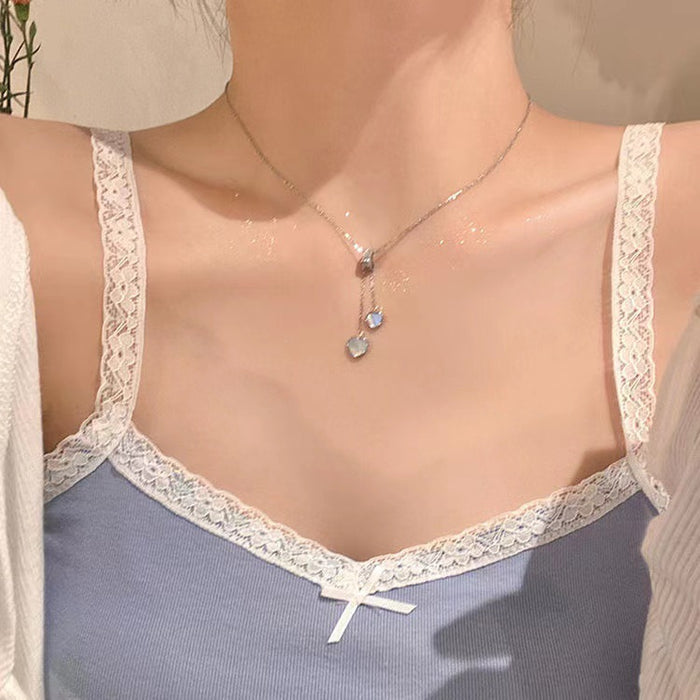 Wholesale Temperament Dripping Oil Love Tassel Pendant Necklace Light Luxury Fashion Clavicle Chain Accessories Neck Chain