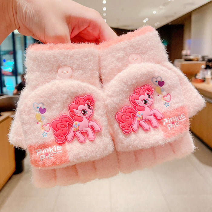 Wholesale New Children's Gloves Winter Plus Velvet Thickened Half Finger Gloves Winter Warm Artifact My Little Pony JDC-GS-Zaix003