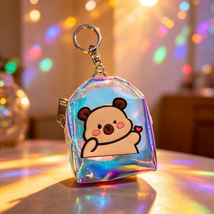 Wholesale Cartoon Animal Transparent PVC Backpack Coin Purse Cute Small Wallet