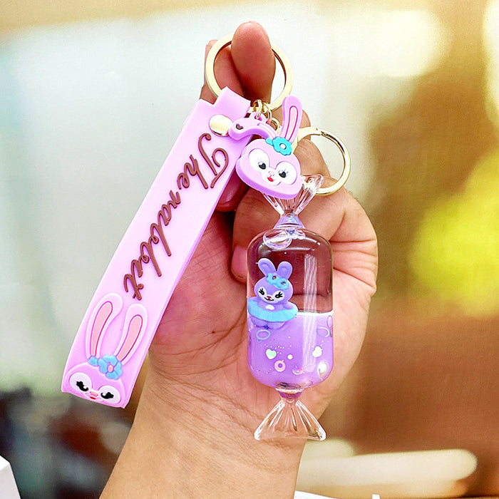 Wholesale Schoolbag Pendant Star Dew Girls' Trinket Pendant Quicksand Keychain