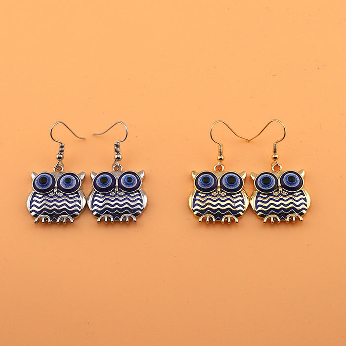 Wholesale Alloy Owl Demon Eye Earrings JDC-ES-Dagou004