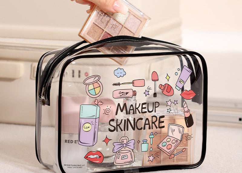 Wholesale PVC Cartoon Print Makeup Bag Daily Travel Accessory