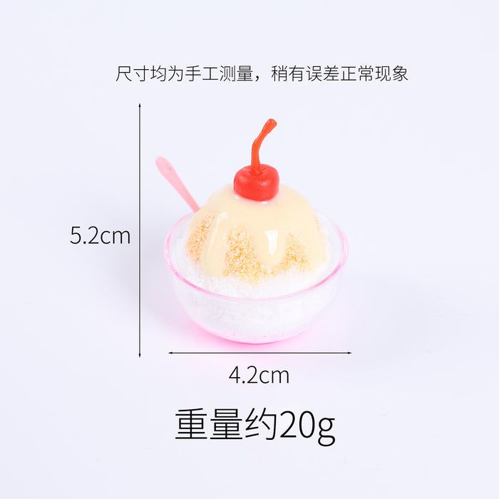 Wholesale Simulated Fruit Shaved Ice Food Pendant In PVC Trendy Bag Charm And Car Key Accessory For Summer MOQ≥5
