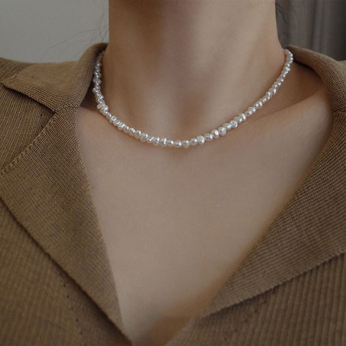 Wholesale Natural pearl shaped irregular necklace, light luxury necklace, collarbone chain