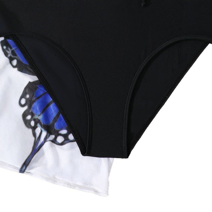 Wholesale Children's one-piece swimsuit, outer cover, hollowed out camisole, drawstring tie swimsuit