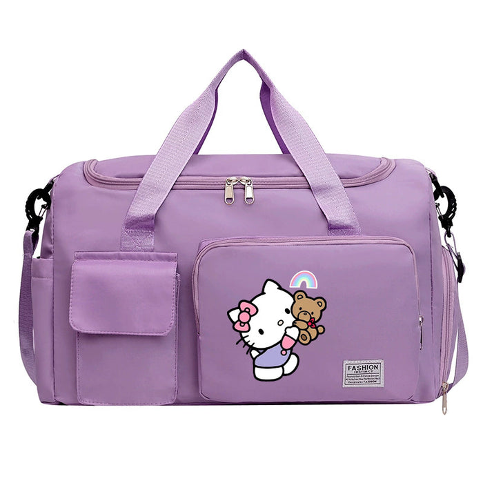 Wholesale  Cartoon Printed Fitness Bag with Shoe Storage Large Capacity Duffel Bag