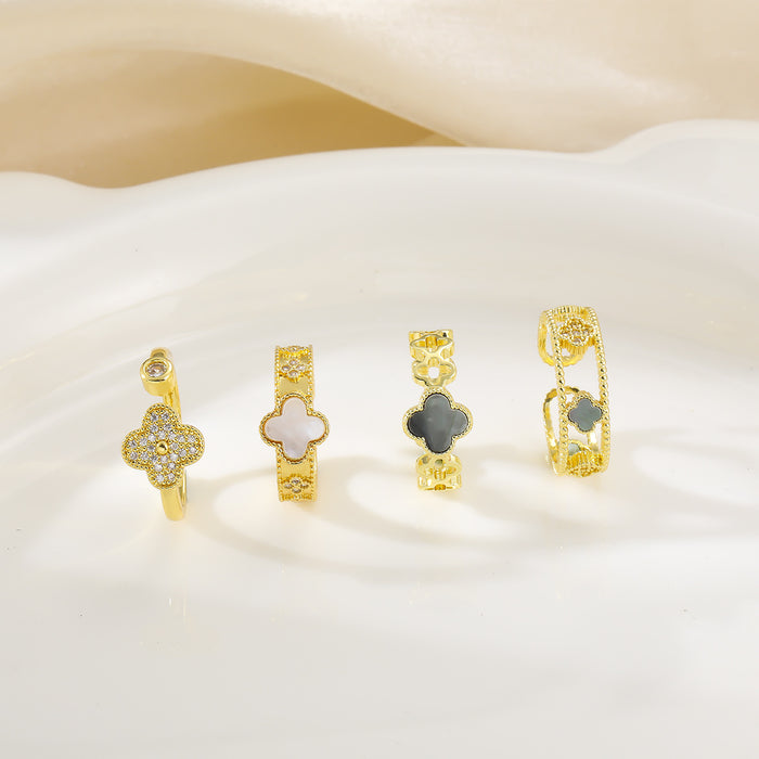 Wholesale A niche high-end light luxury ring with a retro opening and adjustable ring design