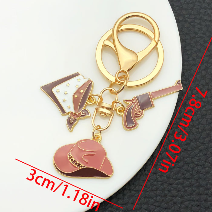 Wholesale Oil-dripping hat pistol metal keychain