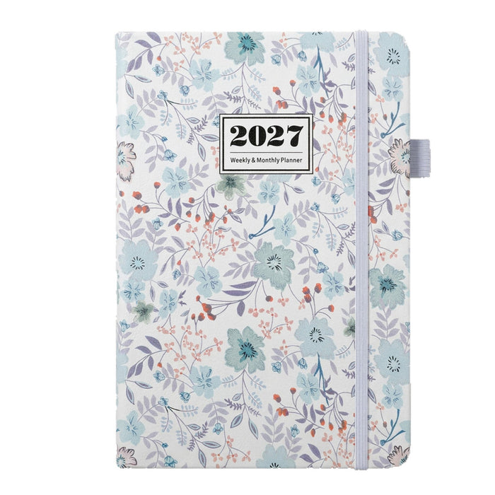 Wholesale Chic Blue Floral Imitation Leather A5 Notebook Trendy Planner