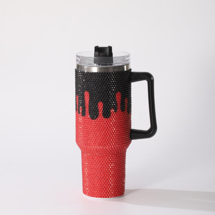 Wholesale 304 Stainless Steel  Pumpkin Face Rhinestone Vacuum Insulated Cup 40oz