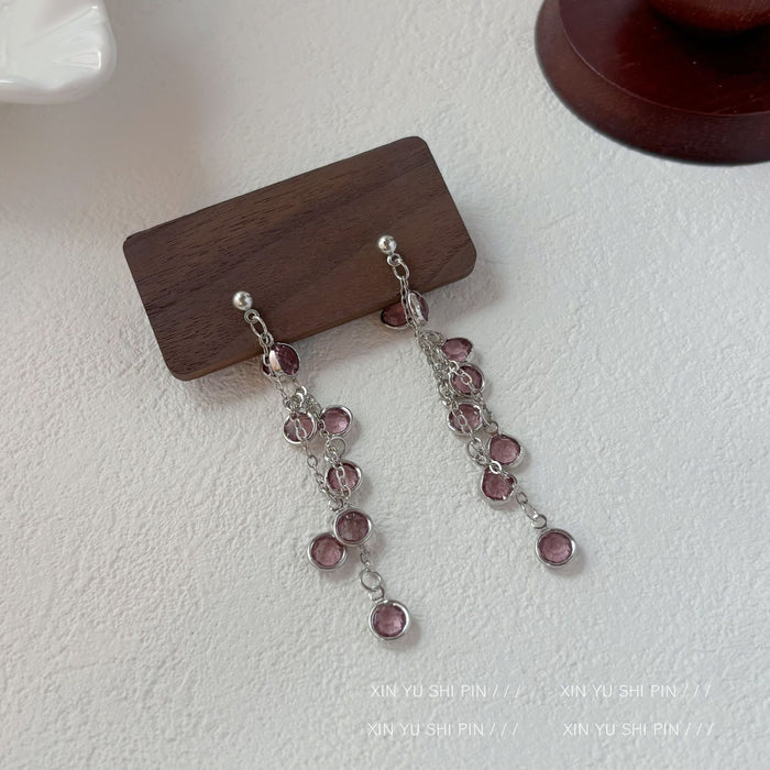 Wholesale Round bead irregular tassel earrings with high-end design and exquisite long earrings