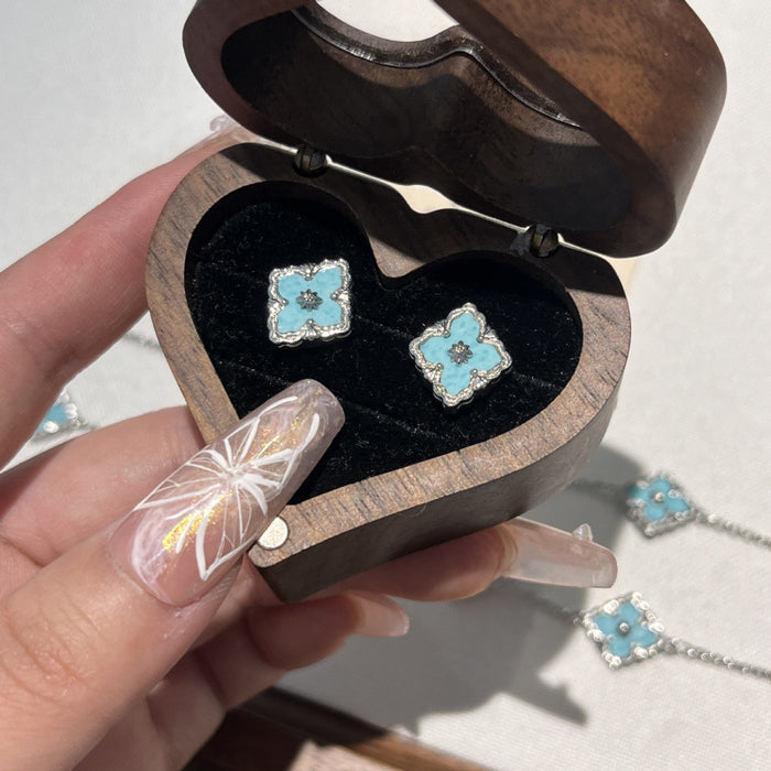 Wholesale Women's Color Four-Leaf Clover Necklace Earrings Bracelet set