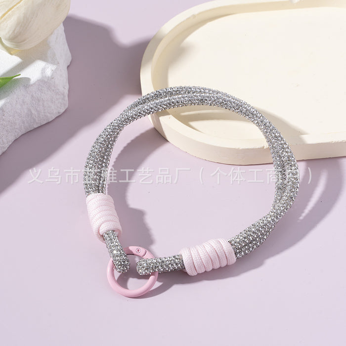 Wholesale New diamond chain wristband lanyard, phone lanyard DIY, phone chain, phone case universal short lanyard, wrist rope