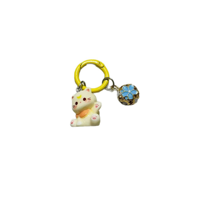 Wholesale Cute Cat Resin Phone Chain Keychain Cartoon Animal Bag Charm Gift For Girls Boutique Resale Accessory