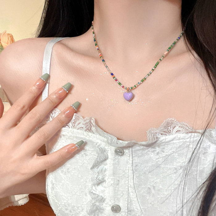 Wholesale Necklace, colorful butterfly, star, collarbone chain, personalized bead, love heart