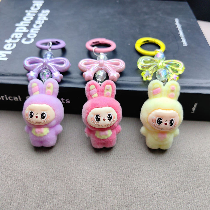 Wholesale Flocked Keychain Bag Bow Phone Ins Pendant Best Friend Gift Cute Plush Toy
